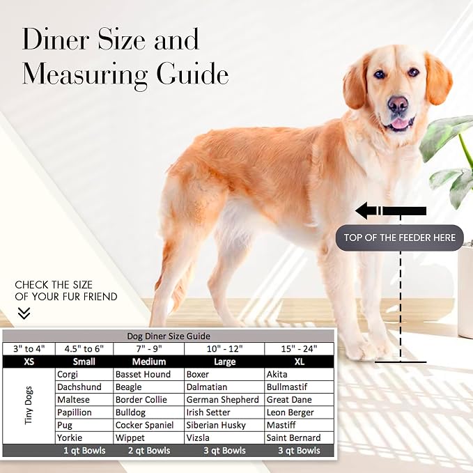 Vision Triple Diner - 3 Bowl Dog Feeder - Medium to Large Dogs - Multi-Dog Feeding Station - Furniture Grade Steel - UV Weather Resistant - No Noise - Indoor/Outdoor - 7" Tall