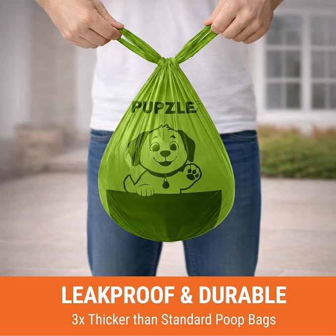 Pupzle Pooper Scooper Bags for Arm & Hammer, FUSBUNTY, MXF, and TIMINGILA | 40 Pooper Scooper Bags Refill for Swivel Bin, Green