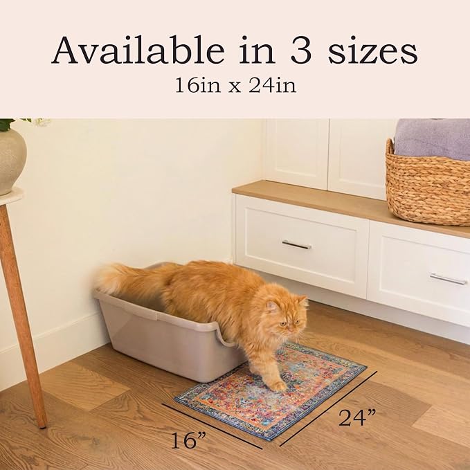 Lovewag Cat Litter Mat, Litter Box Mat, Sage Forest, 16x24, 2 Pack | Washable litter mat cover, kitty litter mat & cat mat for litter box, litter trapping mat, prevents tracking, multi-cat