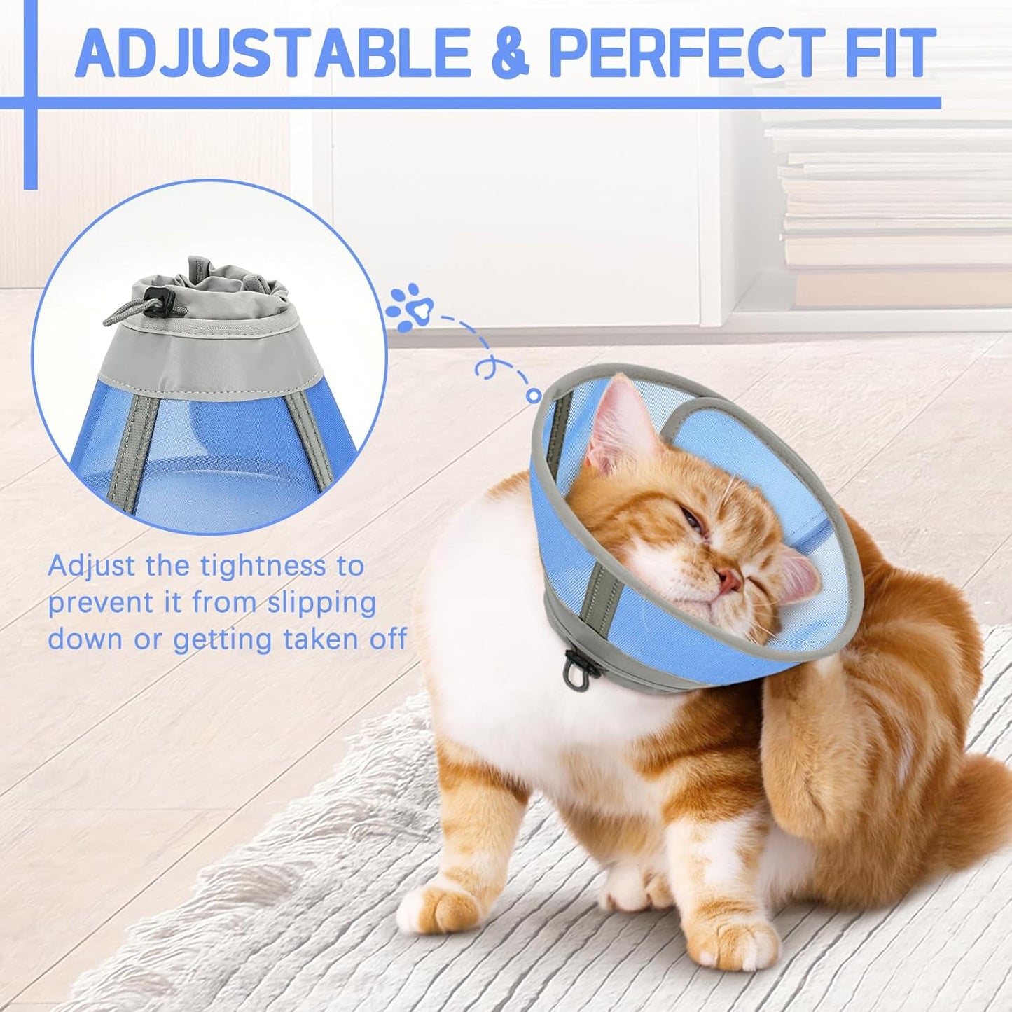 Cat Cone Collar Soft, Cat Recovery Collar for Large Medium Small Cats Kittens, Kitten Cone Alternative After Surgery