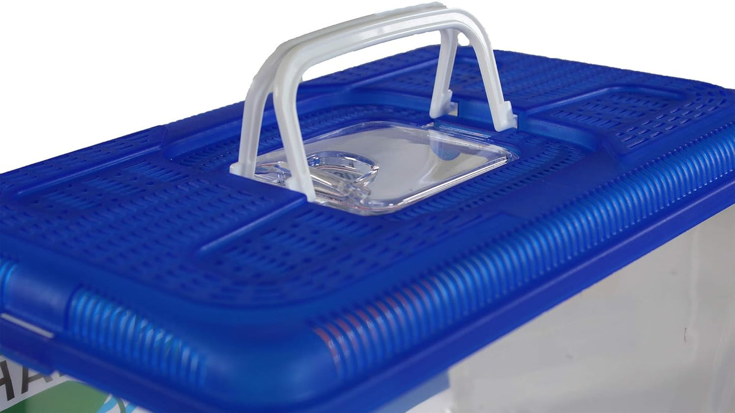 Penn-Plax Small World Habitat – Portable Clear and Transparent Plastic Tank – Excellent for Small Critters and Creatures – Easy to Clean & Handle – 2.2 Gallon, Assorted