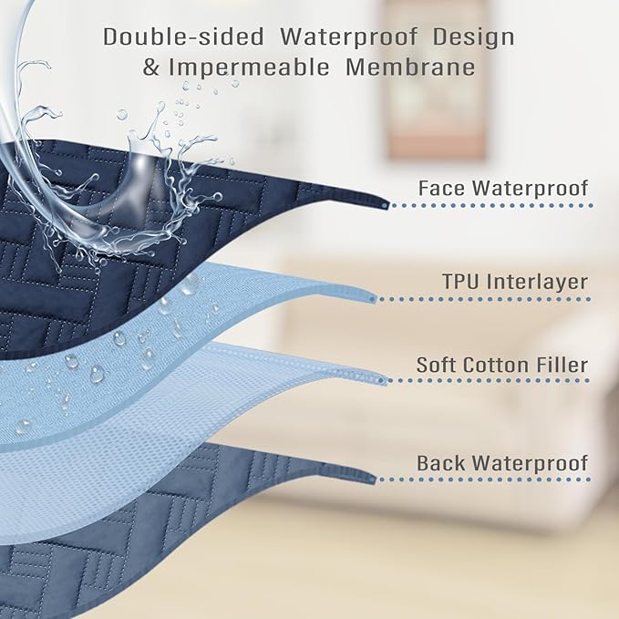 BOCTOPUG Dog Bed Cover for Pets - Blankets Rug Pads for Couch Protection Waterproof Bed Covers Dog Blanket Furniture Protector Reusable Changing Pad