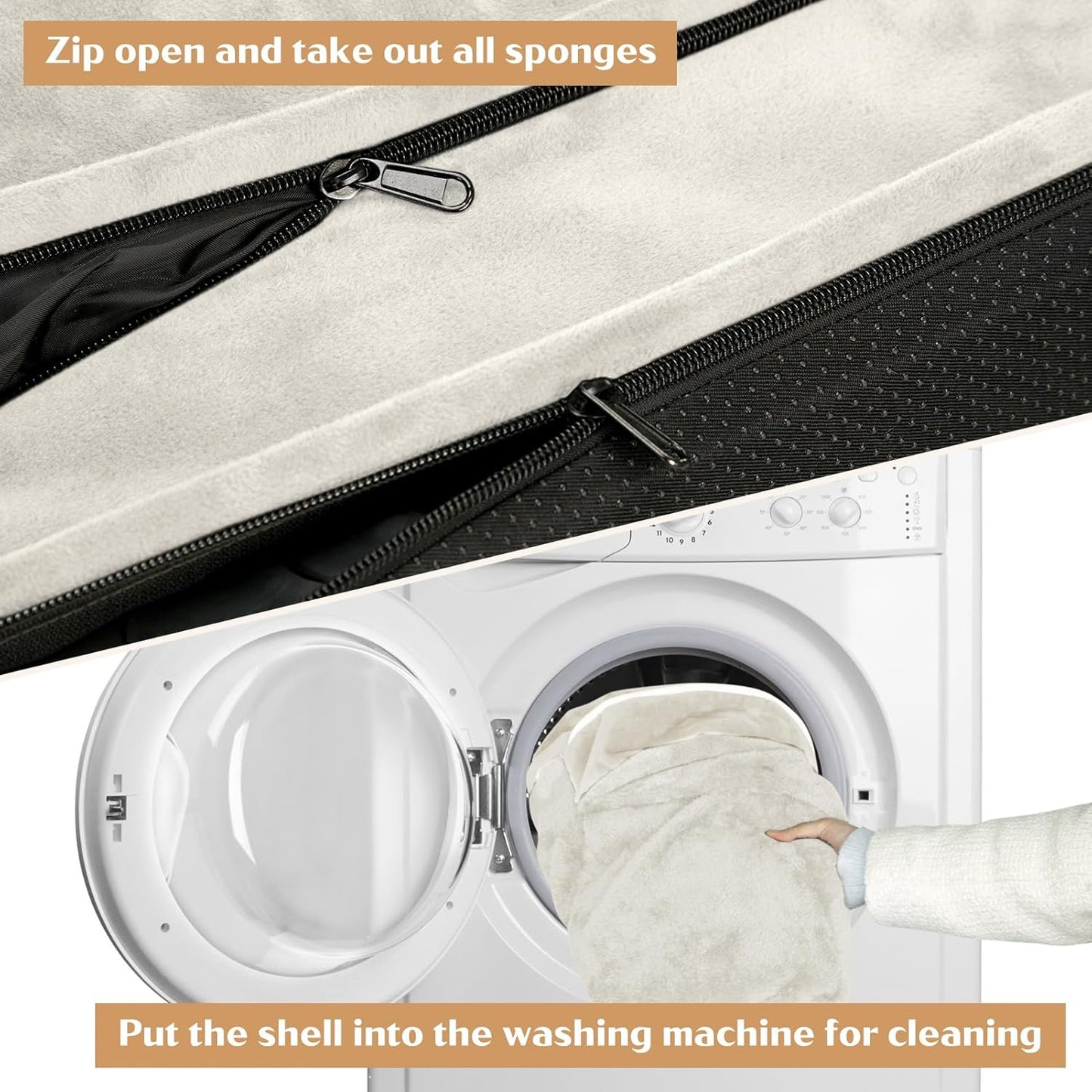 Comfort Expression Small Dog Beds Waterproof Cat Beds Orthopedic Foam Sofa Beds for Small Dogs Comfy Pet Bed with Washable Removable Cover & Non-Slip Bottom(XX-Small,Beige)