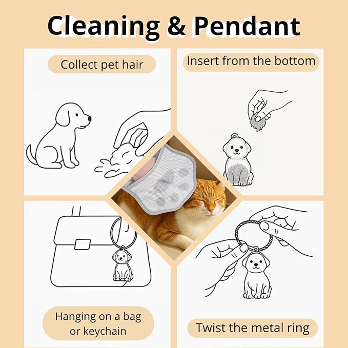 Xontri 2025 Upgrade Electrostatic Pet Hair Removal Glove, A Reusable Pet Hair Remover Tool for Cats, Dogs, Clothing, Couches, Carpets(Gray Glove, Dog Keychain)