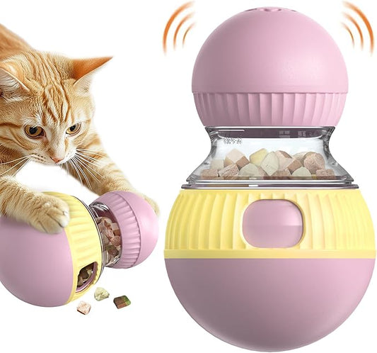 Cat Treat Dispensing Toy Kitten Puzzle Feeder & Food Dispenser Ball - Kitty Enrichment Toys for Indoor Cats Kitty Stimulating Tous