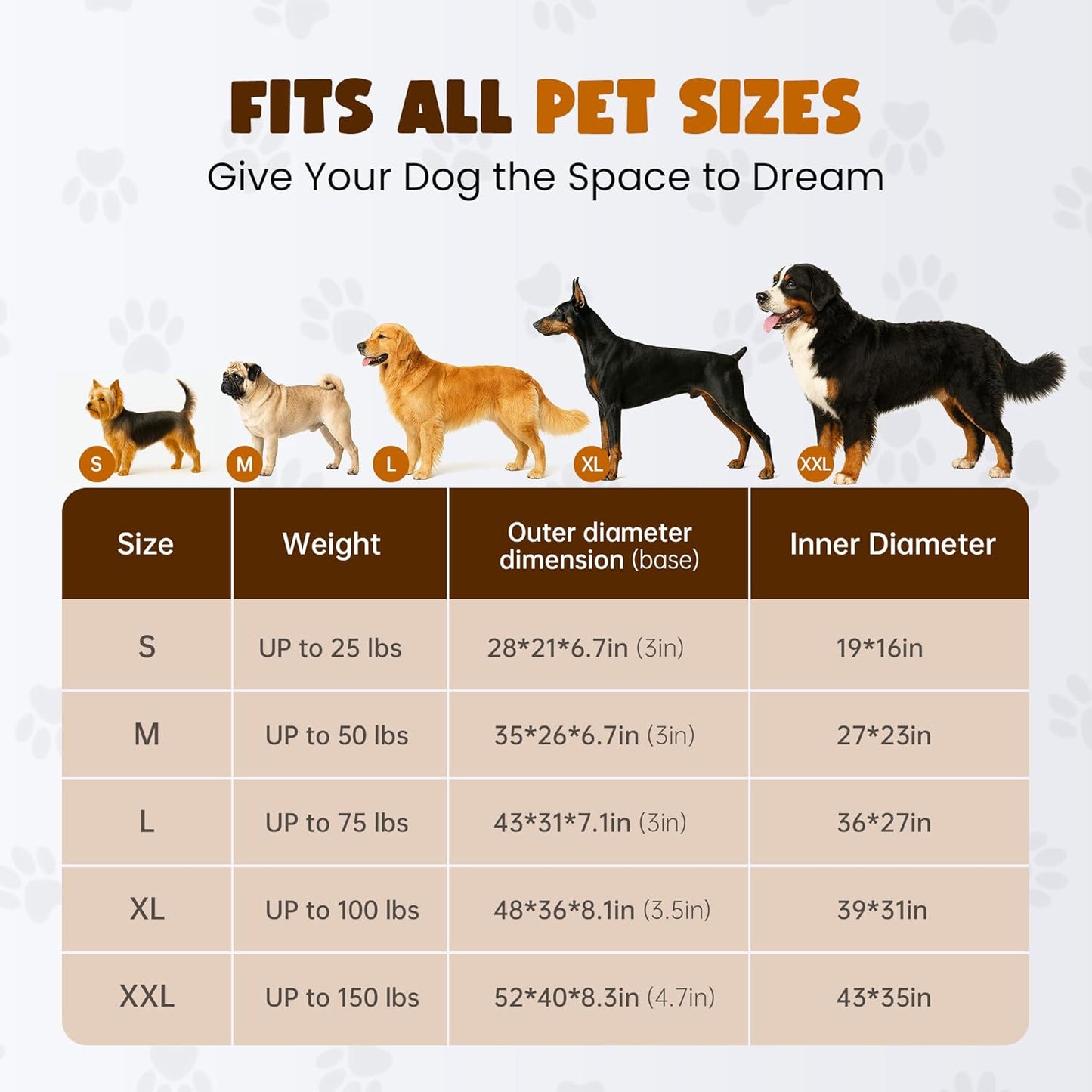 Orthopedic Dog Bed for Extra Large Dogs – XL Size 48"x36" Washable Bolster Couch, Extra-Thick 3.6" Foam Oval Pad Fits Dog Curve, Washable Removable Calming Plush Cover, Cozy Pet Sofa Bed