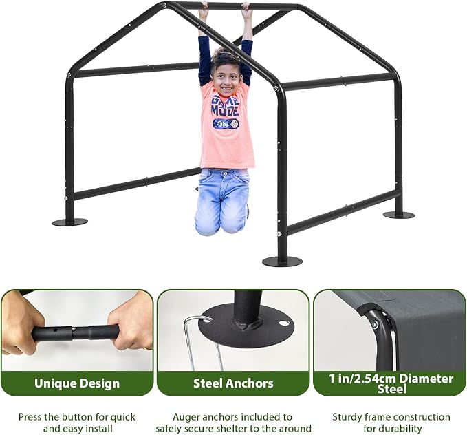 Large Dog Shade for Outside - Outdoor Dog Canopy Pet House Dog Tent Shelter | 4 x 4 x 3.3 ft Dog Tent with Upgraded Doors, Outside Sun Rain Snow Canopy Pet House for Dogs, Dog House for Small Animals