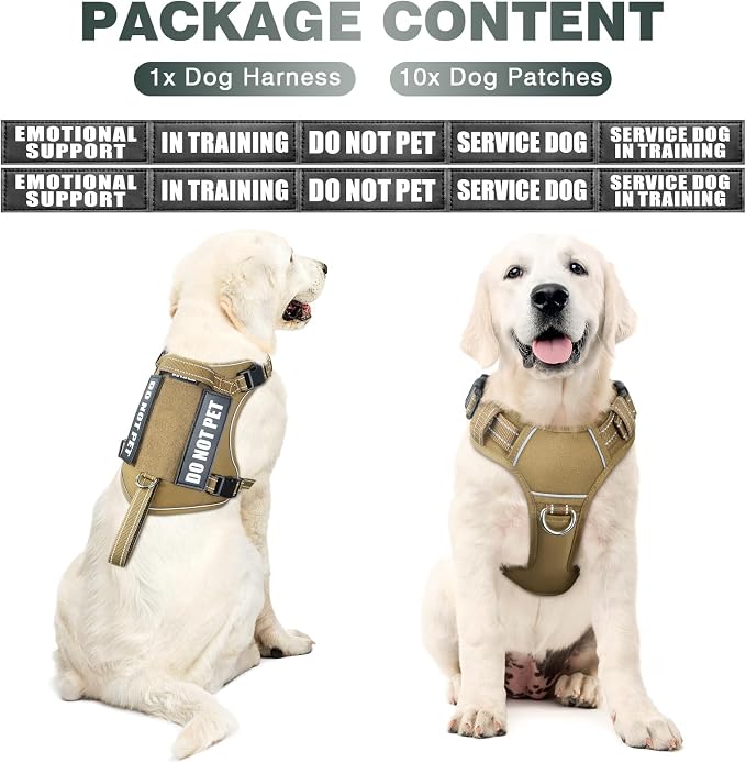 Tactical Dog Harness, No Pull Dog Harness for Medium Large Dogs with Handle & Molle, Military Service Dog Vest Harness in Training Pet Harness for Small Dogs