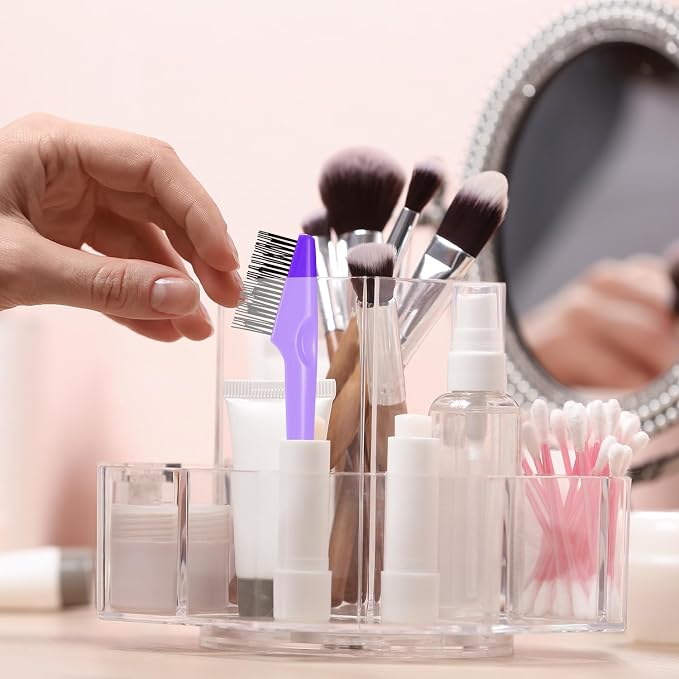 Yaomiao 2 Pcs Hair Brush Cleaner Tool 2-in-1, Pink and Purple Hairbrush Cleaner for Removing Hair Dust, Mini Comb for Removing Dirt, Home Salon Use