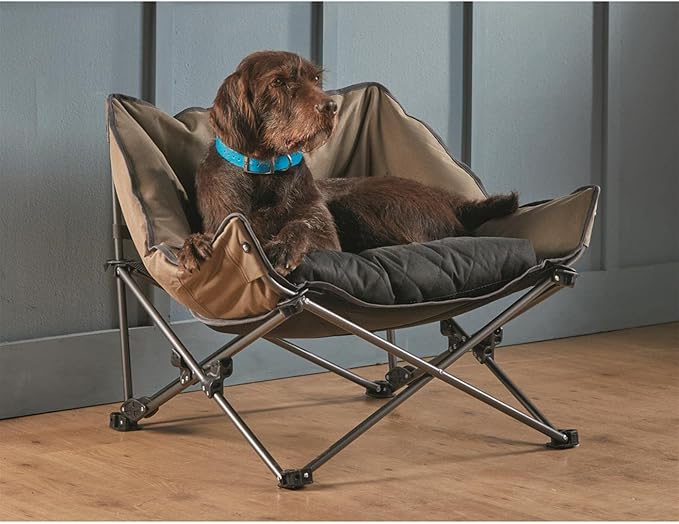 Guide Gear Padded Portable Pet Bed; Raised Outdoor Dog Couch, Cot Brown