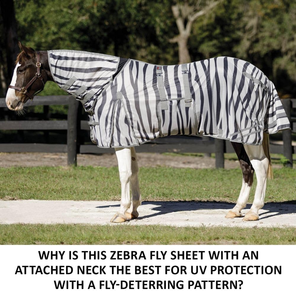 Schneiders Soft Interlock Mesh II Zebra Horse Fly Sheets | Striking Zebra Pattern for Fly Deterrence & Superior UV Protection