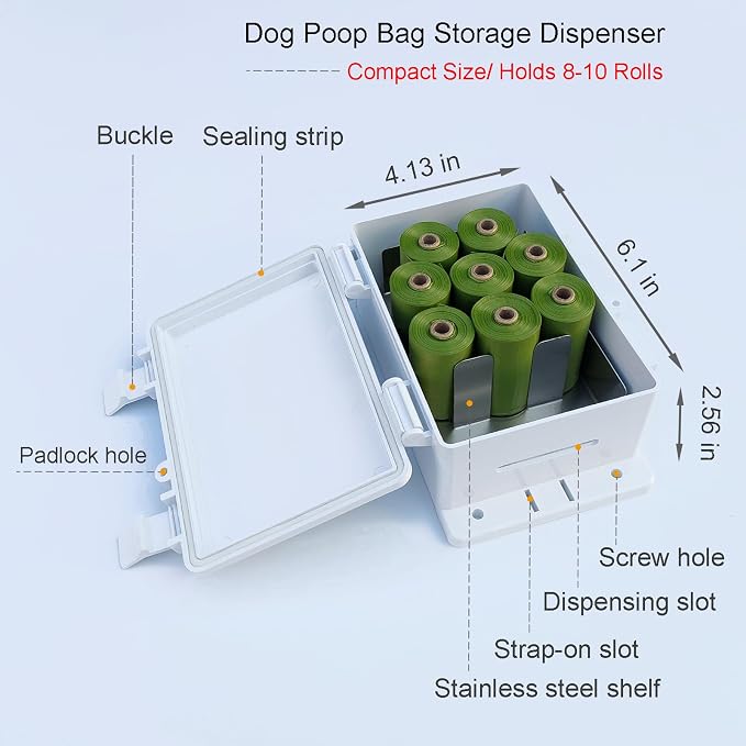 Dog Waste Station for Home Outdoor or Indoor Poop Bag Dispenser Wall Mountable Waste Basket, 120 Count Pickup Bags 15 Trash Bags (Small Bucket + Dispenser + Bags)