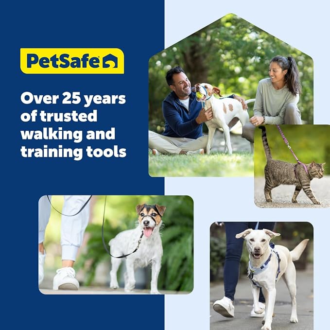 PetSafe Easy Walk Harness, No Pull Dog Harness, Black, Medium/Large | Patented Martingale Loop Gives Gradual Shoulder Pressure to Stop Pulling, Front-Chest Leash Clip Prevents Gagging