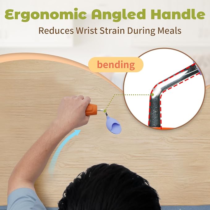 Anti-Tremor Spill Shield Spoon for Hand Tremors Parkinsons, Weighted Adaptive Utensils with Large Enclosed Scoop, Ergonomic Non-Slip Handle, Dishwasher Safe (Brown, Left Spoon)