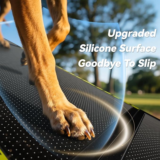 Pawaboo 67" L & 20" W Longest Dog Ramp for Car Foldable, Up to 200 LBS | Extra Wide Portable Pet Dog Ramps for Large Dogs, Dog Car Ramp for SUV/Truck/RV/Bed, Lightweight Ramps with Non-Slip Mesh, Bl