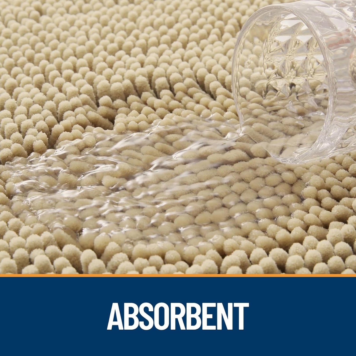 OLANLY Dog Door Mat for Muddy Paws 40x32, Absorbs Moisture and Dirt, Absorbent Non-Slip Washable Doormat, Quick Dry Chenille Mud Mat for Dogs, Entry Indoor Entryway Carpet for Inside Floor, Beige