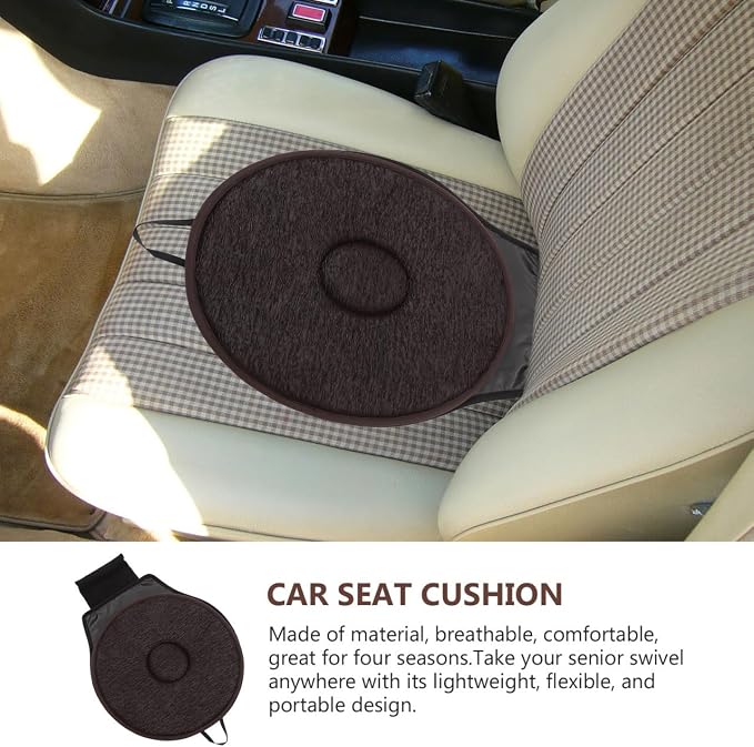 360 Degree Rotating Seat Cushion for Car with Anti-Slip Base Lightweight Breathable Pad for Elderly Pregnant Women Portable Swivel Cushion for Home Office Travel