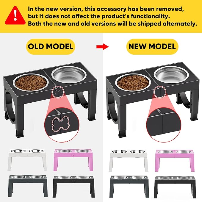 XIAZ Elevated Dog Bowls Large Breed Raised Dogs Bowl Stand Large/Medium Sized Dog Stainless Steel Food Water Bowl Stands 5 Heights Adjustable 9/11/12/14in Black Pet Feeder Dish Station