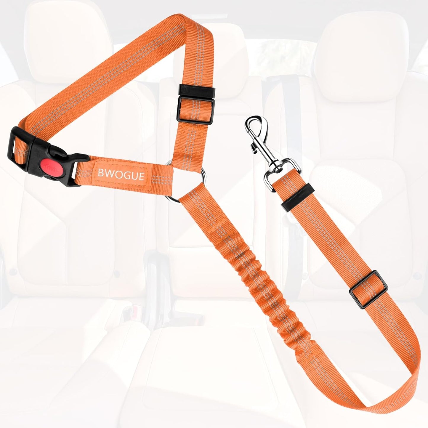 BWOGUE Pet Dog Cat Seat Belts, Car Headrest Restraint Adjustable Safety Leads Vehicle Seatbelt Harness (1 Pack)