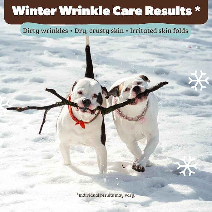 Natural Dog Company Wrinkle Balm for Dogs – Dog Wrinkle Balm for Skin Folds, Facial Creases & Wrinkles, Lick-Safe Wrinkle Cream for Bulldogs, Pugs & Bully Breeds, Daily Winter Skin Care, 2 oz Stick