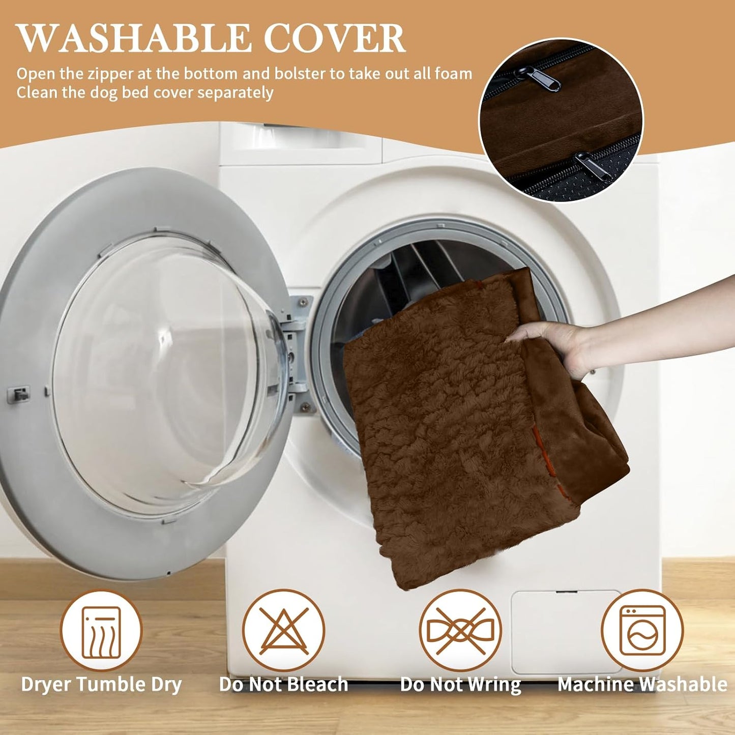 Comfort Expression Small Dog Beds Waterproof Cat Beds Orthopedic Foam Sofa Beds for Small Dogs Comfy Pet Bed with Washable Removable Cover & Non-Slip Bottom(XX-Small,Chocolate Brown)