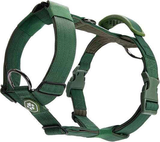Spark Paws Comfort Control No Pull Dog Harness - Heavy Duty Front Clip | Safety Tested for Strong Breeds, w/ Metal Buckle & Top Handle – Padded Y-Straps Redirect Pulling. Solo or Matching Leash Set