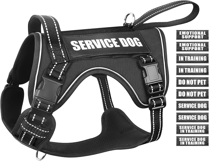 Tactical Dog Harness, No Pull Dog Harness for Medium Large Dogs with Handle & Molle, Military Service Dog Vest Harness in Training Pet Harness for Small Dogs