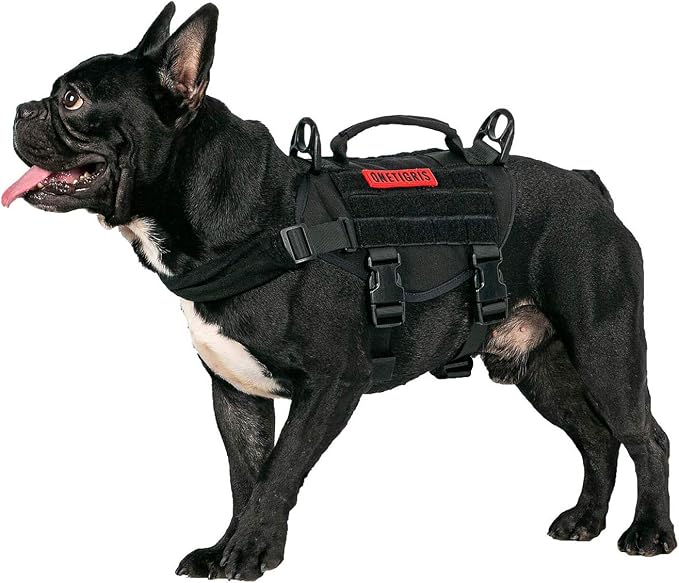 OneTigris Tactical Dog Harness XS Small Dog Vest with Handle | Military XS dog harness with vertical control handle. Soft fleece padding & quick-release. Ideal for training & walks.