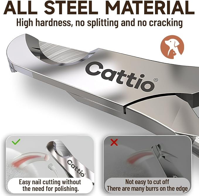 Dog Nail Clippers | All Steel Material, Built-in Spring, Heavy Duty, Full Metal Razor Sharp Professional, For All Dogs Cats with Thick Toenails