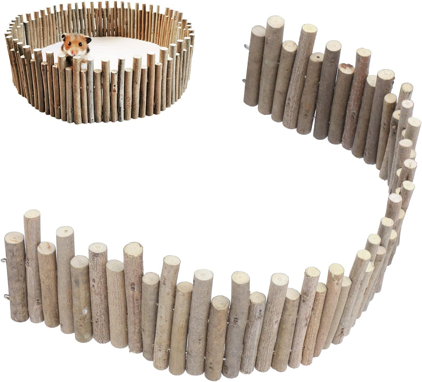 Flexible Hamster Wooden Bridge, 11.8In Hamster Fence, Wooden Sticks for Hamster Cage Decor And Platforms, Syrian Hamster Cage Accessories Wood