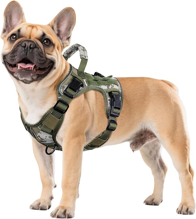 WINGOIN Tactical Dog Harness for Small Dogs,Heavy Duty No Pull Dog Harness | with Handle,Adjustable Reflective,Military K9 Style,Big Size Dog Vest,for German Shepherd,for Walking Training Hunting