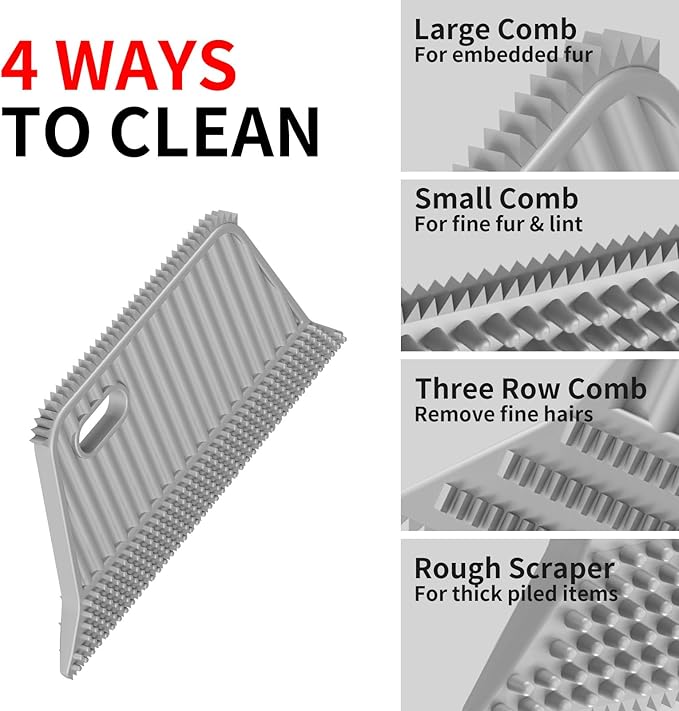 Lint Remover 3-Pack, Pet Fur Remover, Carpet Rake, Lint Brush | Pet Hair Lint Remover, Fur Removal, Lint Brush, Portable Carpet Scraper, Clothes, Car Mats, Couch, Pet Bed, Furniture
