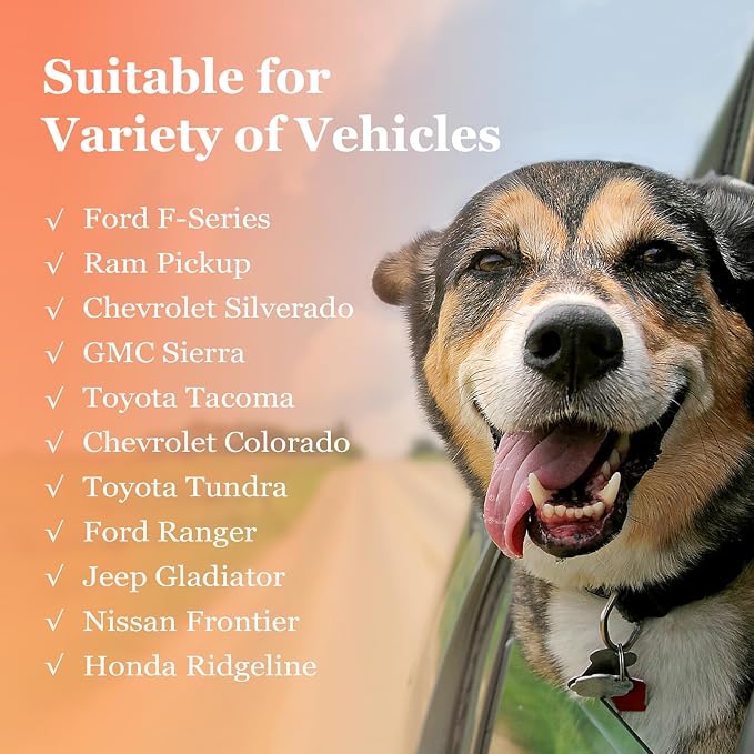 Mancro Waterproof Dog Hammock for Truck, Compatible with F150/RAM, Black | Visible Mesh Window,Great Gift,Storage Pockets,Effortless Cleaning, designed for full-size trucks, water-resistant polyester