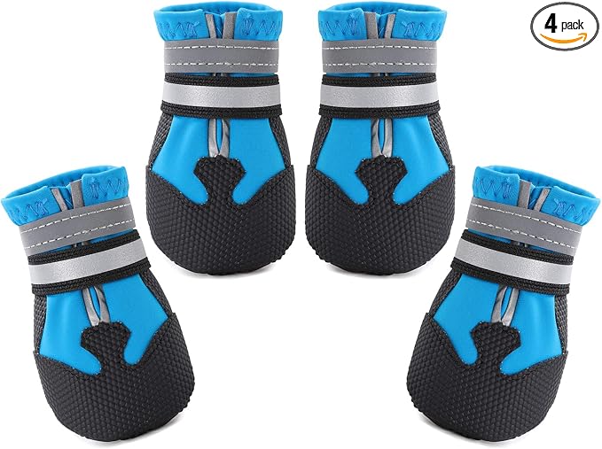 Dimicoo Water-Resistant Dog Boots for Medium Large Dogs,Non-Slip Dog Shoes for Winter Snow,Lightweight Paw Protector for Cold Pavement,Soft Dog Booties for Outdoor Walking Indoor Hardfloors