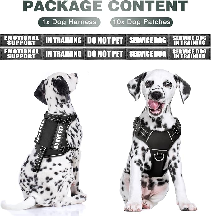Tactical Dog Harness, No Pull Dog Harness for Medium Large Dogs with Handle & Molle, Military Service Dog Vest Harness in Training Pet Harness for Small Dogs