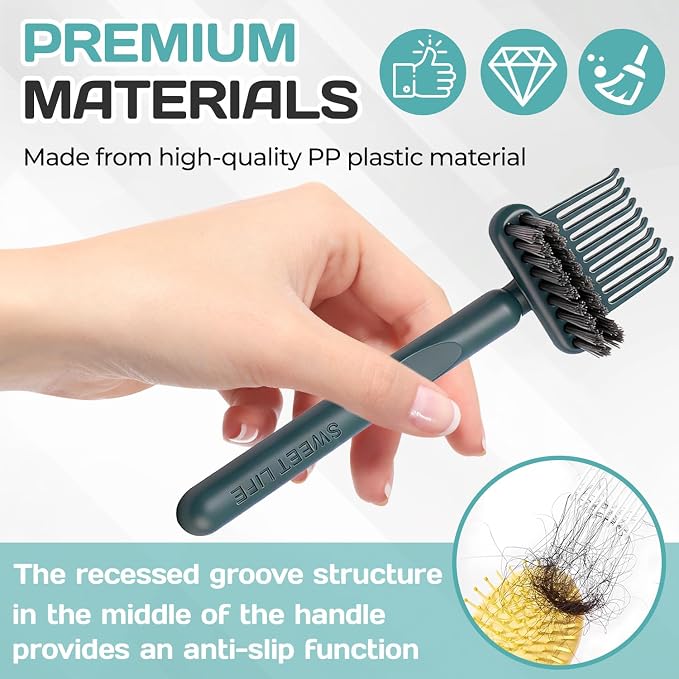 Hair Brush Cleaning Tool,2-In-1 Comb Cleaner,Portable Hair Brush Cleaning Tool,for Removing Hair and Dust,Suitable for Home and Hair Salon（Gray）