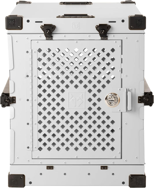 Impact Collapsible Dog Crate - Foldable Hard Crate for Large Dogs - Heavy Duty Travel Kennel with Powder-Coated Aluminum - Quick Setup for Indoor & Outdoor (White, 40" (40.5" L x 23" W x 29" H))