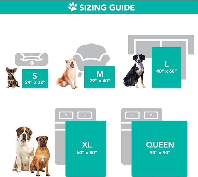 PetAmi Waterproof Dog Blanket for Extra Large Dogs, Pee Proof for Bed Couch, Reversible for Puppy Indoor Cat, Soft Dog Crate Cover Washable, Queen 90x90 Beige