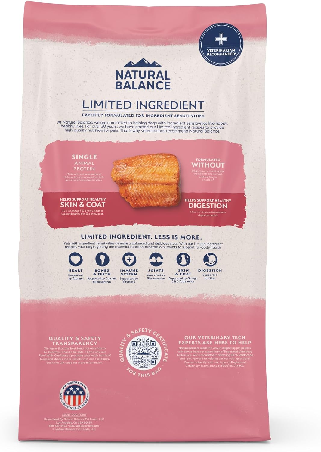 Natural Balance Limited Ingredient Adult Dry Dog Food with Healthy Grains, Salmon & Brown Rice Recipe, 12 Pound (Pack of 1)