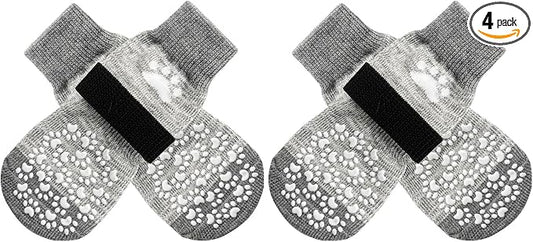 EXPAWLORER Anti Slip Dog Socks to Prevent Licking Paws, Dog Shoes for Hot Pavement, Dog Booties for Small Medium Large Senior Dogs, Traction Control Boots & Paw Protectors for Hardwood Floors