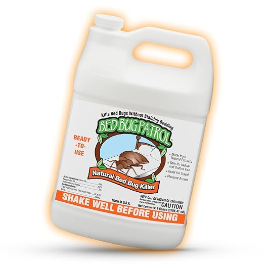 Bed Bug Spray & Killer – 128oz (1 Gal Refill) Fast-Acting Treatment Kills Bed Bugs, Eggs & Larvae on Contact | Natural Formula|Family & Pet Safe by Bed Bug Patrol