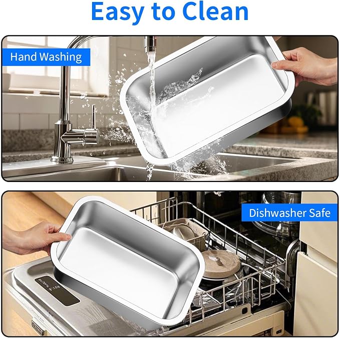Ohtomber 0.85 Gallons Stainless Steel Dog Bowl, Pet Water & Food Bowl | No Spilling, High Capacity Water Trough, Outdoor Feeder Dish, For Medium Pets, Cats & Puppies