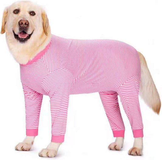 Yeapeeto Dog Onesie Surgery Recovery Suit for Large Medium Bodysuit Dogs Pajamas PJS Full Body for Shedding, Prevent Licking, Wound Protection, Cone Alternative (3XL, Pink)