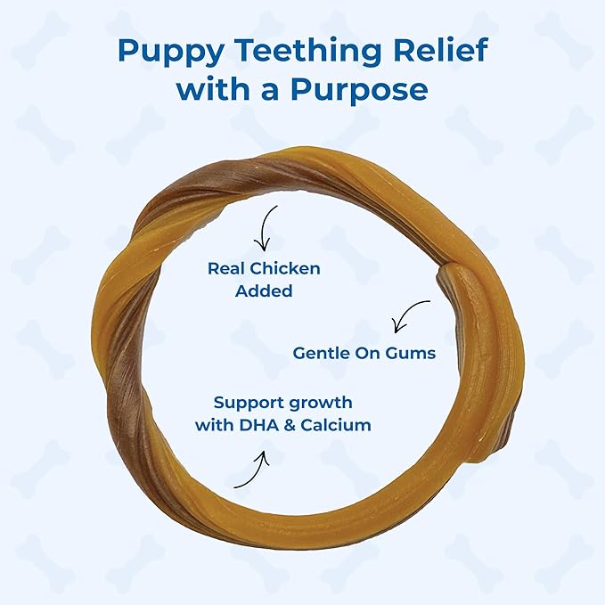 N-Bone Puppy Teething Rings Taste of Texas Chicken Fajitas Flavor 3 Count