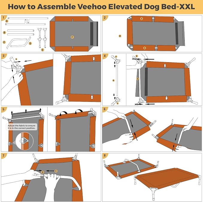 Veehoo Outdoor Elevated Dog Bed Large Sized Dogs, Cooling Raised Dog Cots | Off-ground training platform, portable camping hammock, breathable mesh, easy to clean, no-tool setup, 53"x37", Black