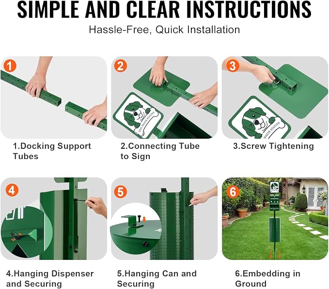 VEVOR Dog Waste Station, 11.5 Gallon Pet Waste Station with Lockable Bag Dispenser, 50 Can Liners & 600 Waste Bags, Outdoor Pet Poop Station for Apartments, Parks, Backyard, Dog Waste Disposal System