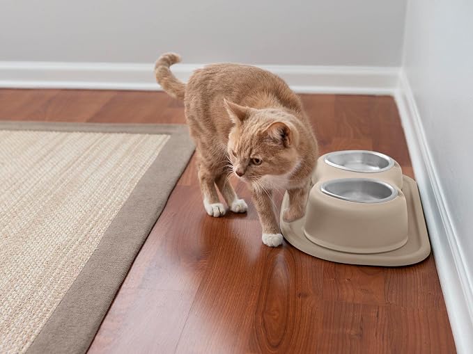 WeatherTech Double High Pet Feeding System - Elevated Dog/Cat Bowls - 3 inch High Tan (DHC0803TNTN)