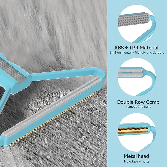 Pet Hair Remover, Dog Cat Carpet Rake, Lint Remover Shaver for Sofas 3-Pack | Wool Hand Pet Hair Removal Tool, Cleans Carpets Car Cushions Pet Beds Furniture, Works on All Fabric & Rug