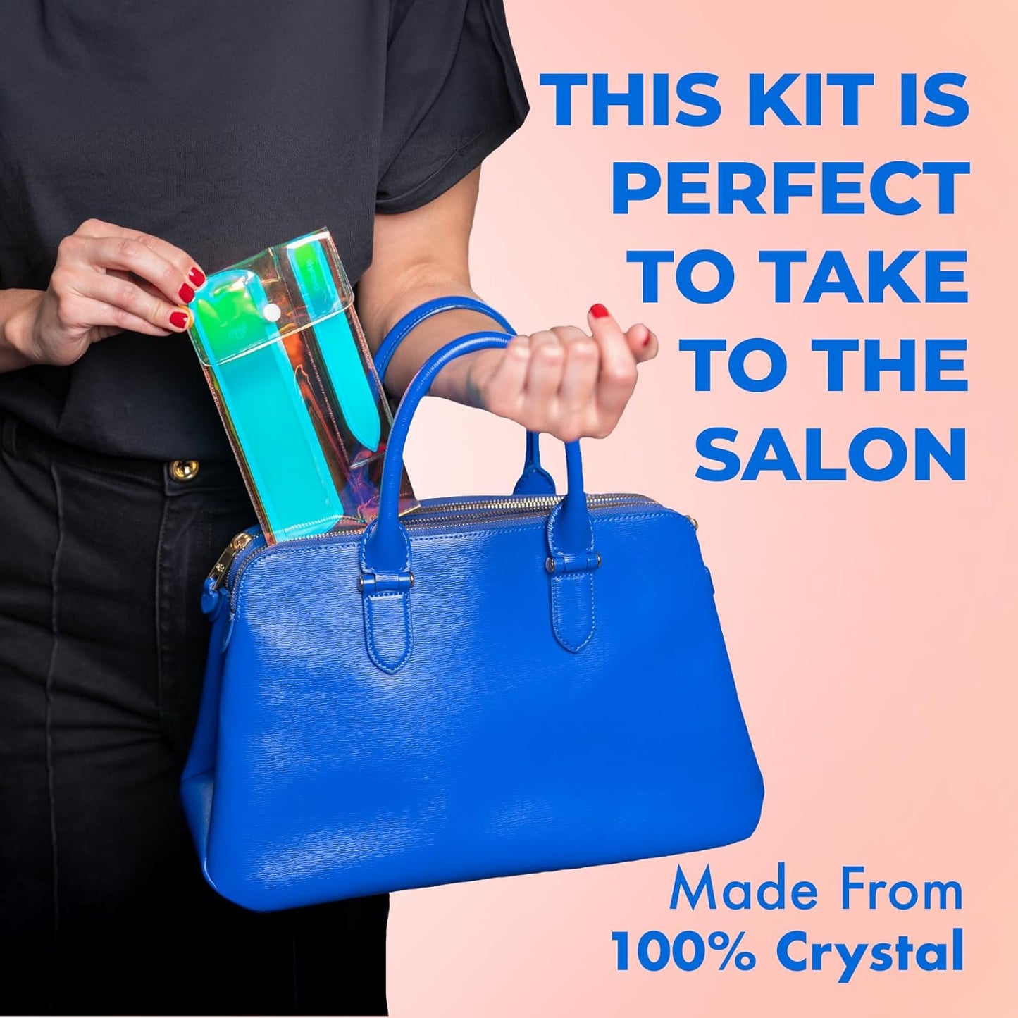 Crystal Nail and Feet Care Kit - 2PC with a Crystal Foot Scraper and Medium Glass Nail File, Durable and Gentle on Nails, Perfect for Home Office and On the Go