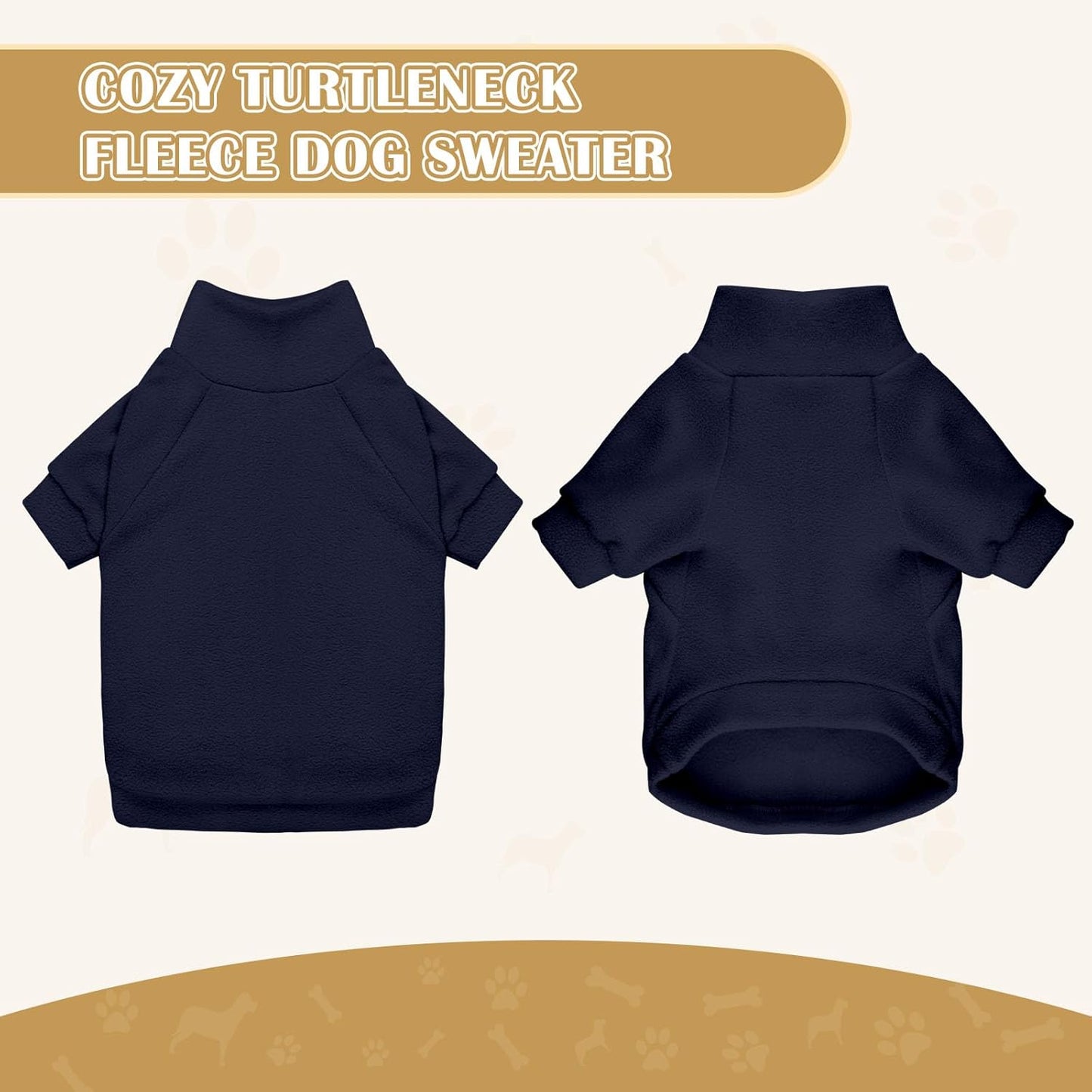 3 Pack Dog Sweaters for Medium Dogs, Fleece Dog Sweater Turtleneck Soft Warm Pet Sweatshirt Clothes Medium Sized Boy Girl Pet(Gray+Royal Blue+Navy,M)